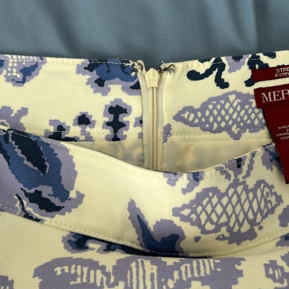 Merona purple, navy and white floral print skirt - Picture 4 of 7